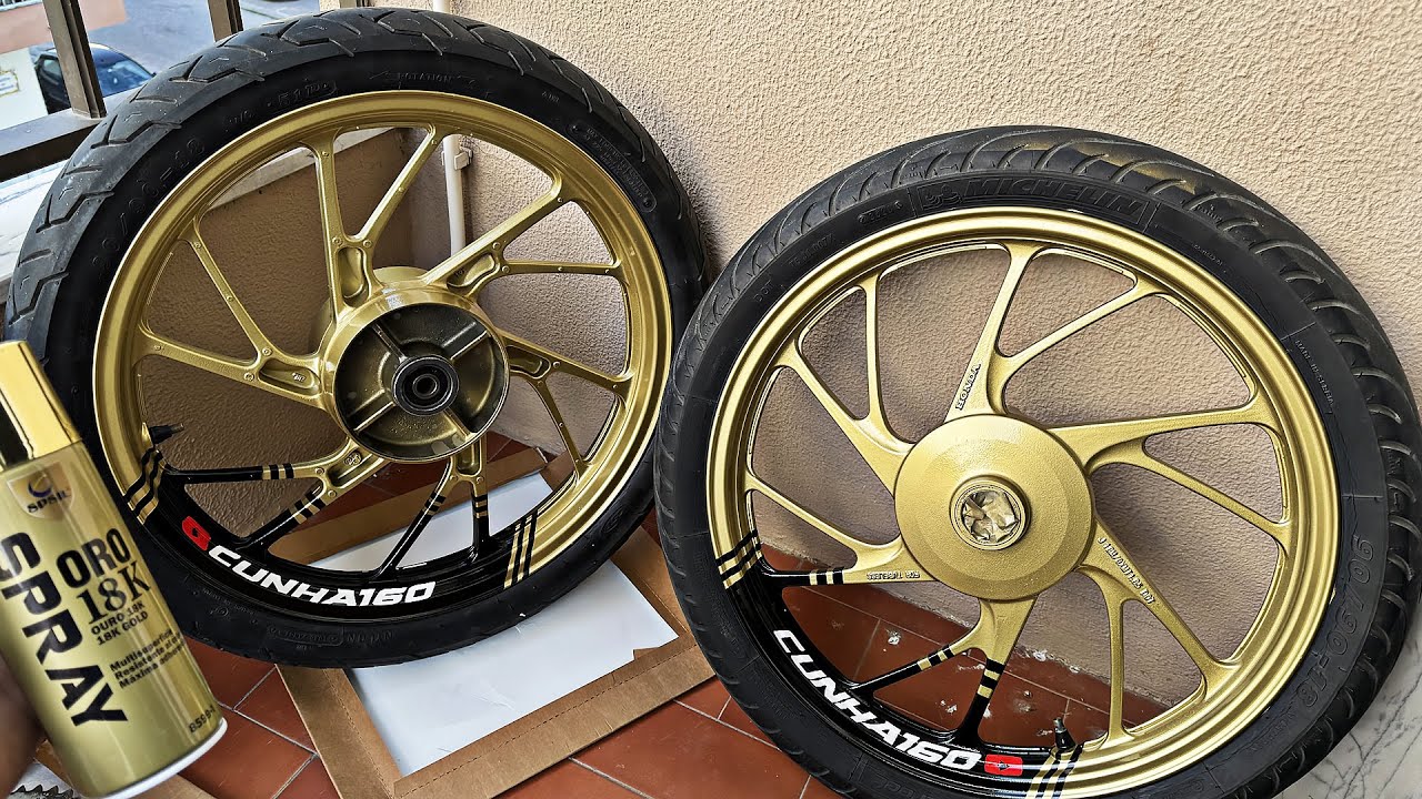 COMO PINTAR A RODA DA MOTO ( resultado surpreendente )