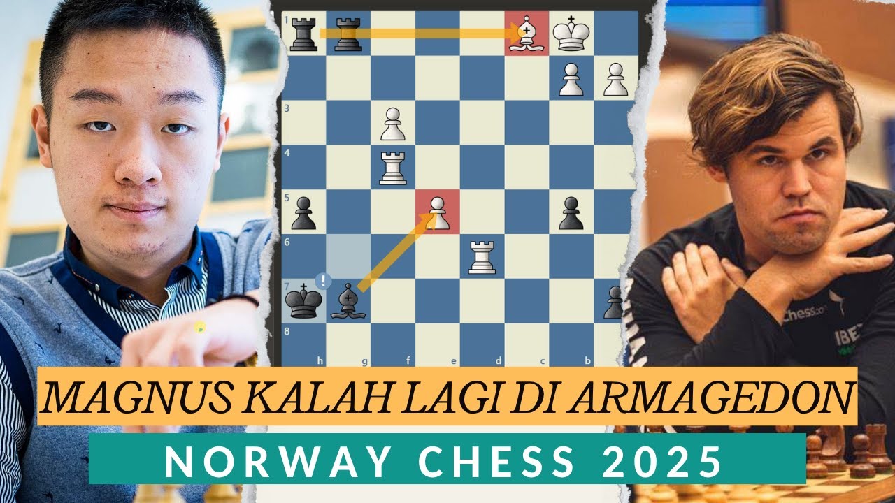 KOMBINASI BRUTAL WEY YI MEMBUAT MAGNUS MENYERAH ! MAGNUS CARLSEN VS WEI YI ARMAGEDON NORWAY CHESS