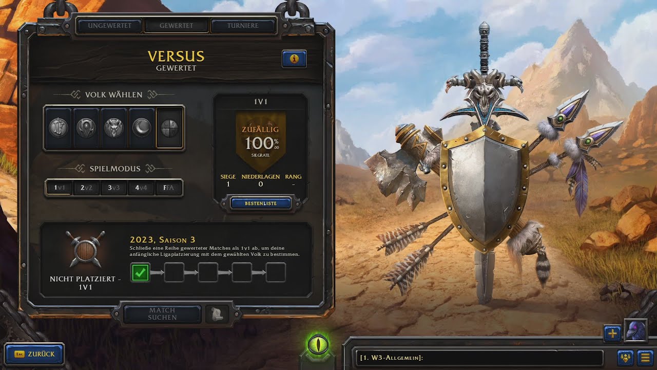 Ram [Orc] vs Undead 1v1 Full Warcraft 3 Gameplay [Deutsch/German]