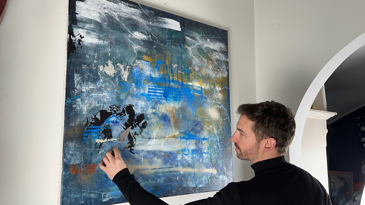 Abstrakte Acrylmalerei auf 1 Meter 3D Leinwand | abstract painting on 3D Canvas