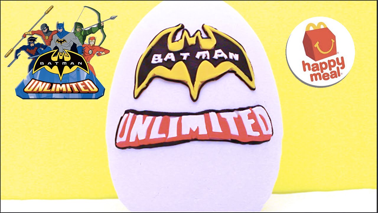 GIANT BATMAN UNLIMITED Surprise Egg Play Doh | 2015 McDonalds Happy Meal Toys Batman Unlimited Movie