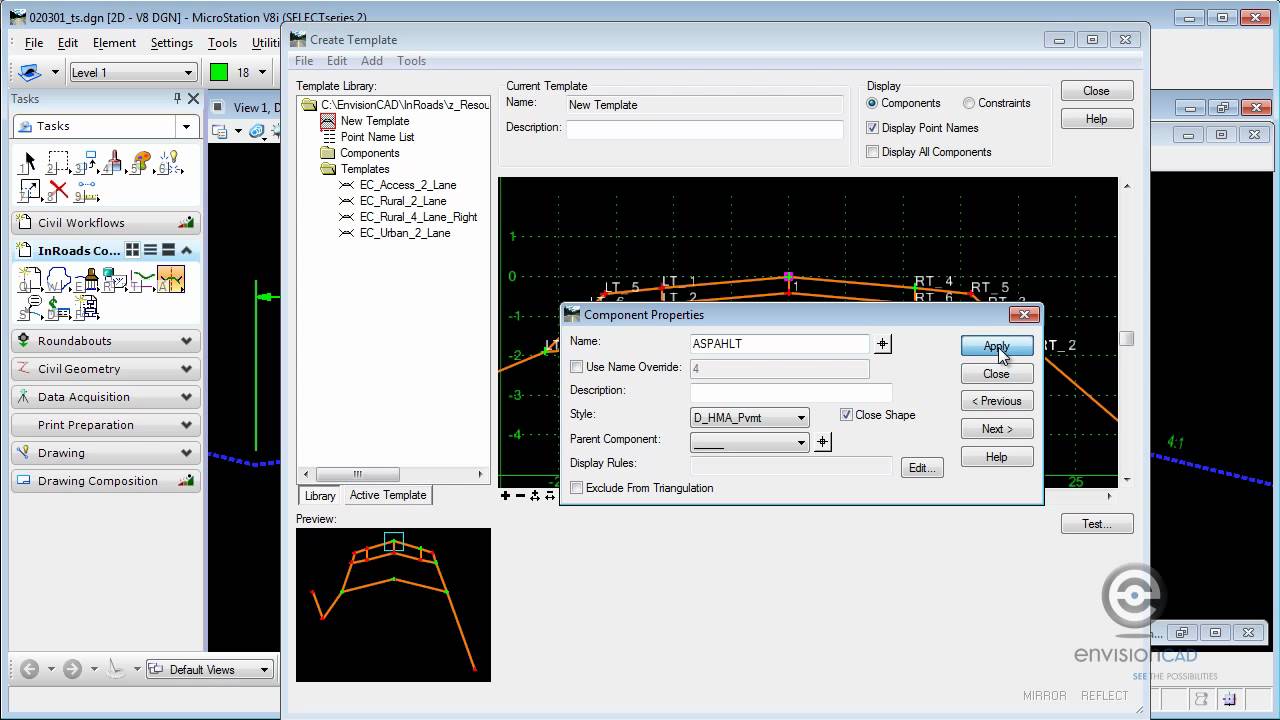 Import Graphics to create a Template - InRoads