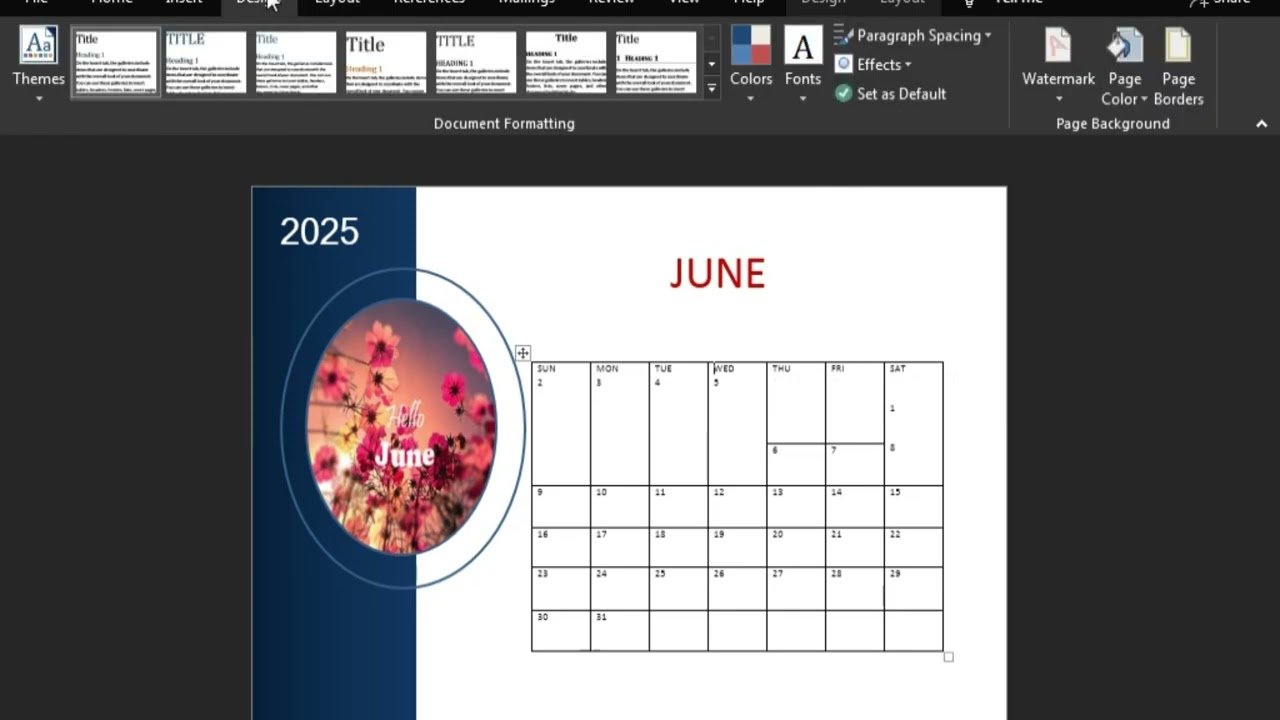 MS Word Calendar Design | Simple & Creative Calendar Making | #computereducation