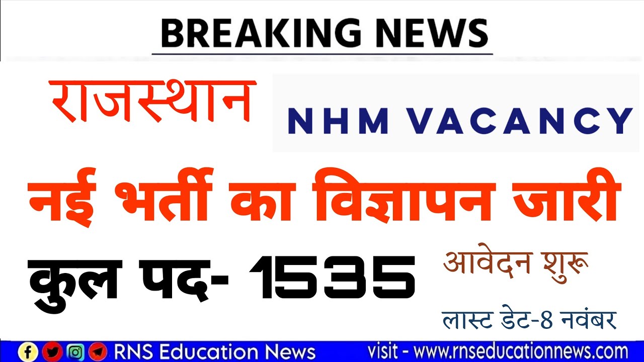 Rajasthan NHM Vacancy 2025/NHM Ayush MO Vacancy 2025/Rssb Aayush Officer (Aayurved/Homeo/Unani)