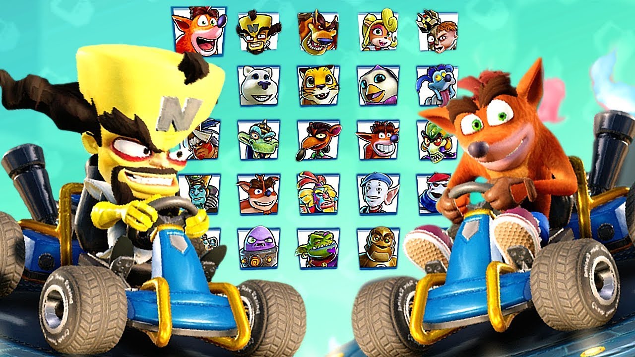 Crash Team Racing Nitro-Fueled All Characters + Penta Penguin (Secret Character)