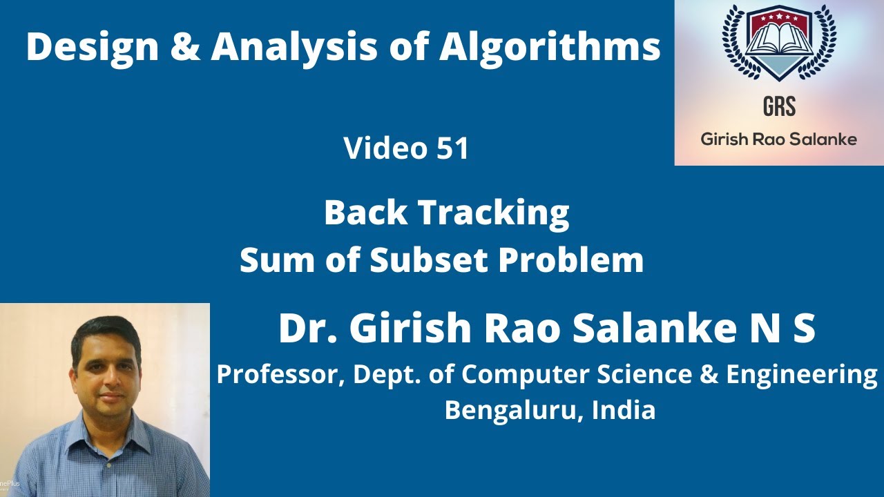 51  Sum of Subset Problem -  Back Tracking