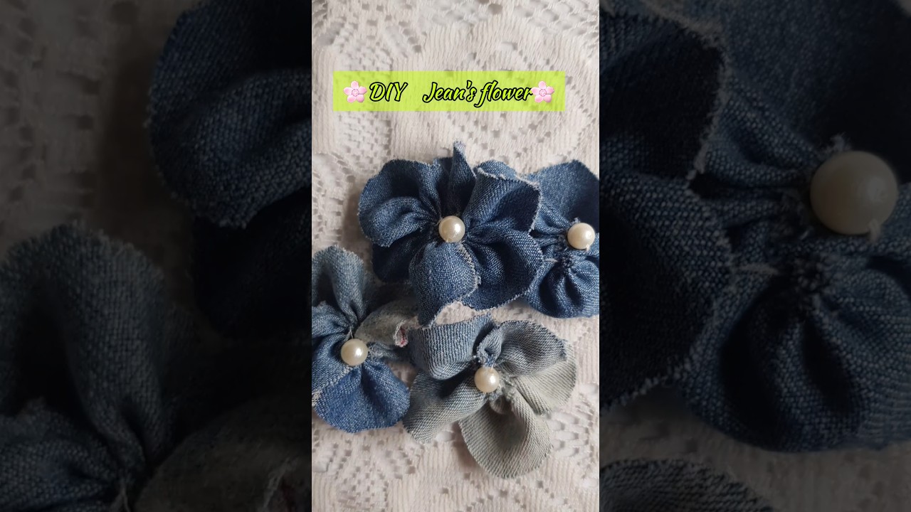 DIY  Jean's fabric flower #shorts #youtubeshorts #handmade#flower #yt2025 #diy