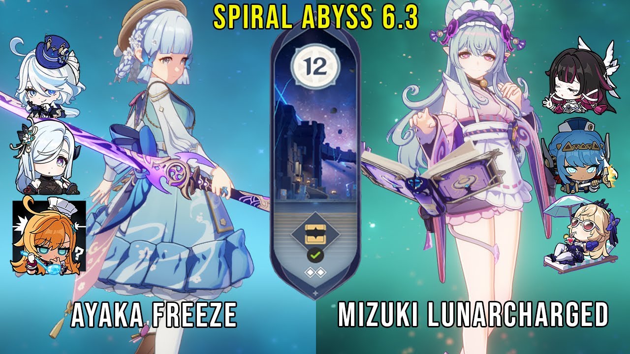 C0 Ayaka Freeze and C1 Mizuki Lunarcharged | Genshin Impact Abyss 6.3 Floor 12 9 Stars