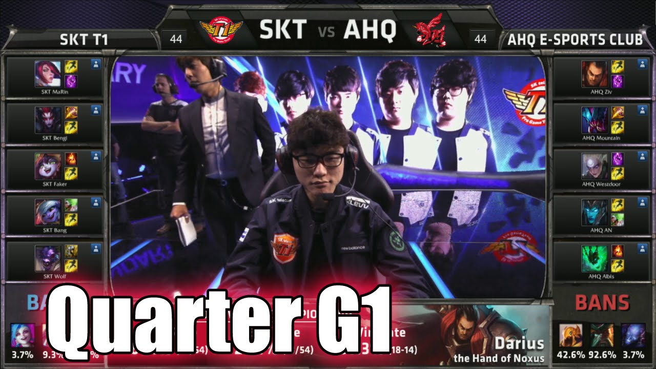SK Telecom T1 vs ahq Game 1 | Quarter Finals LoL S5 World Championship 2015 | SKT vs AHQ G1 Worlds