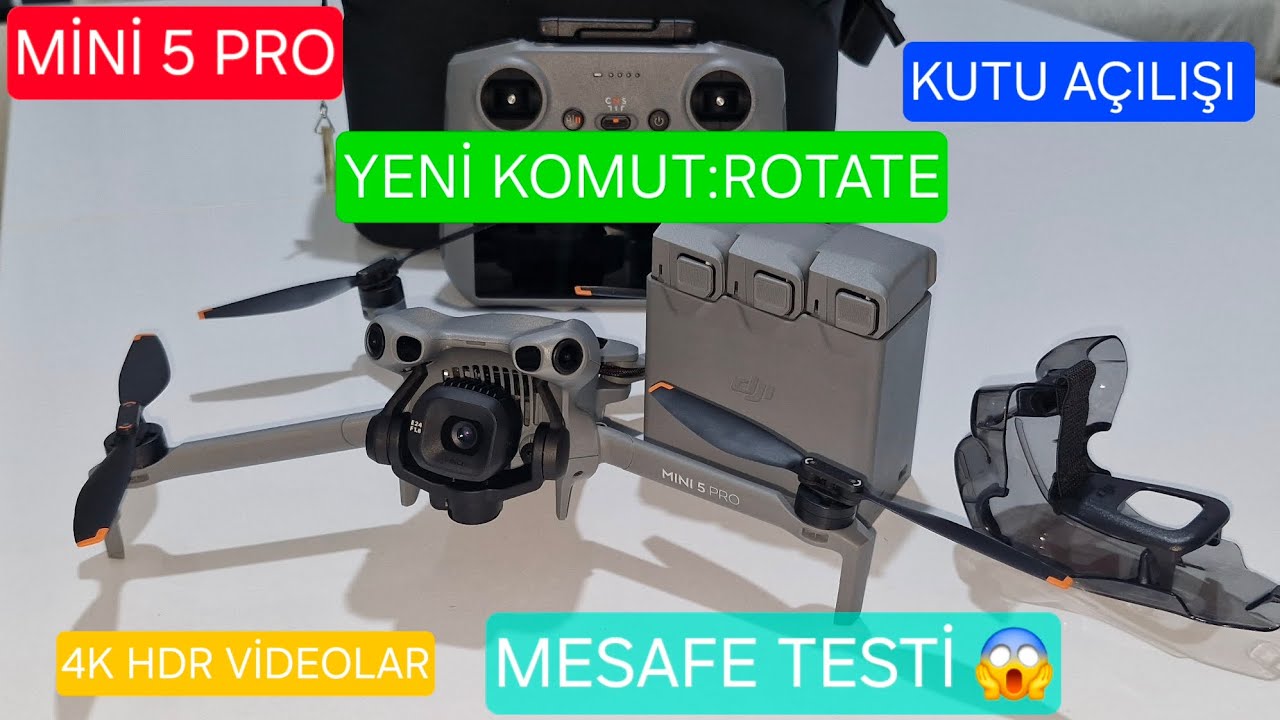 DJI MİNİ 5 PRO Kutu açılışı,''Mesafe testi'',yeni komut 'ROTATE',gece ve gündüz 4K HDR videolar