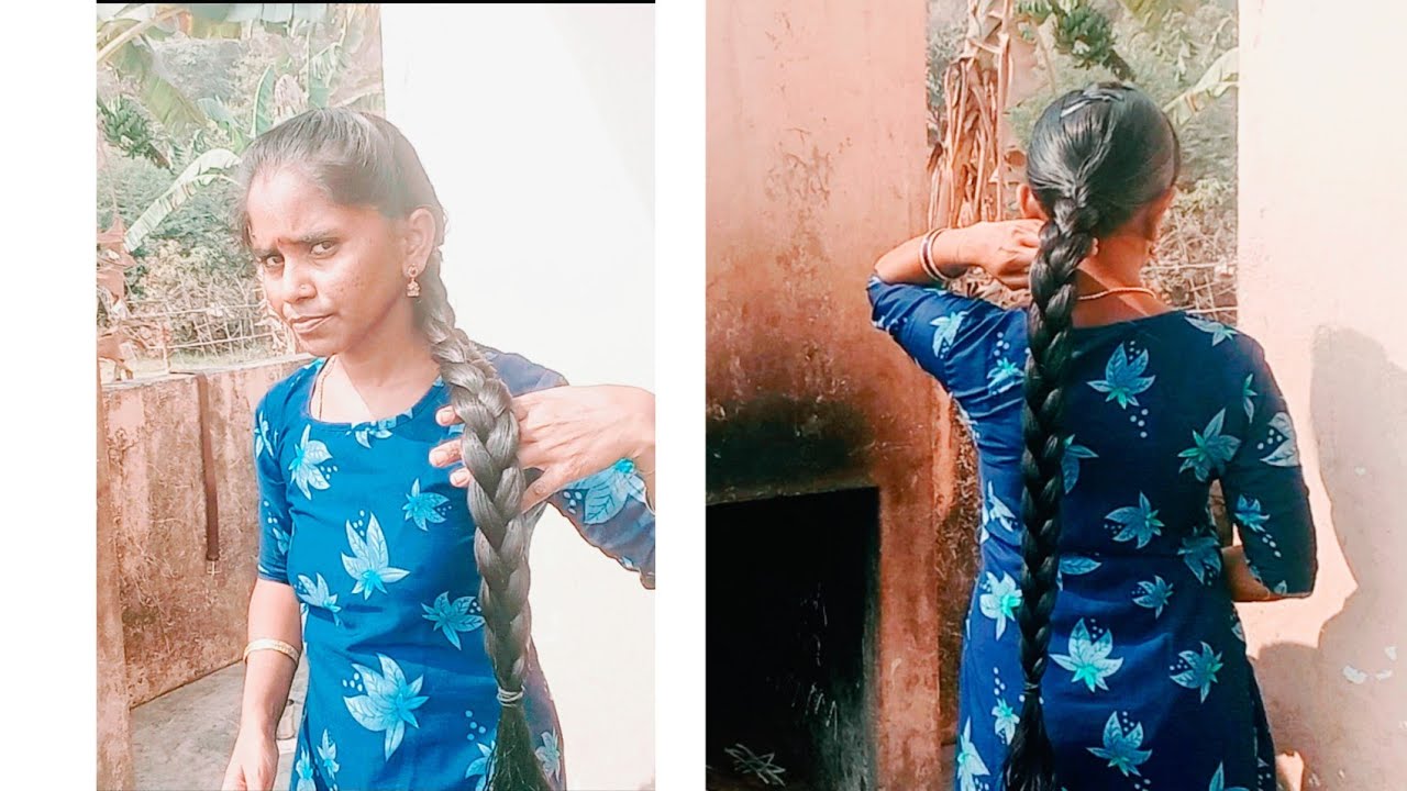 Wet hair tight braid long hair style simple hairstyle 