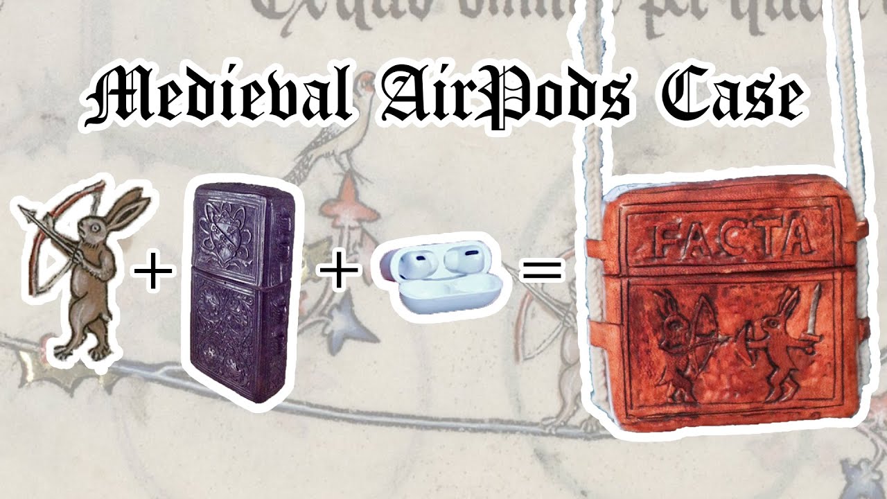 I made a medieval cuir bouilli AirPods case feat. marginalia rabbits
