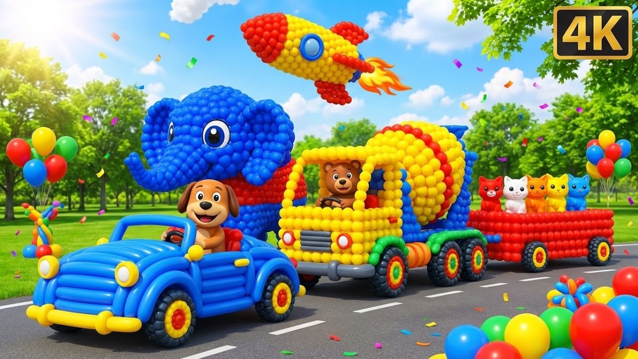 Long Slide Game With Elephant Gorilla Buffalo Hippopotamus Tiger - 3d Animal Game-Funny 3d Animals 6