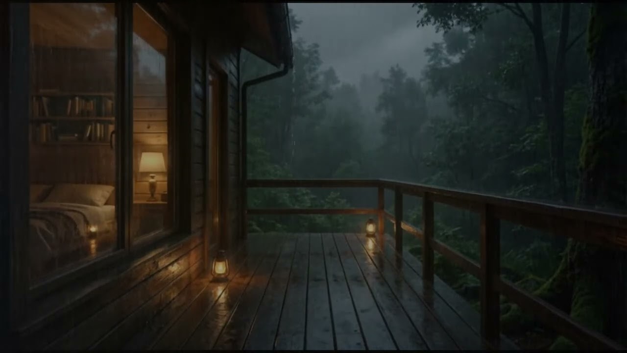 Peaceful Rain at a Forest Cabin 🌧 | Soothing Rain Sounds to Help You Sleep Deeply