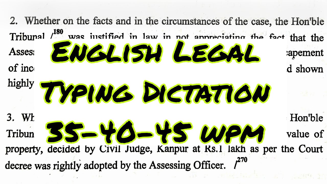35-40 wpm | English Legal Typing Dictation | 2025 ‪@prettyshorthand‬
