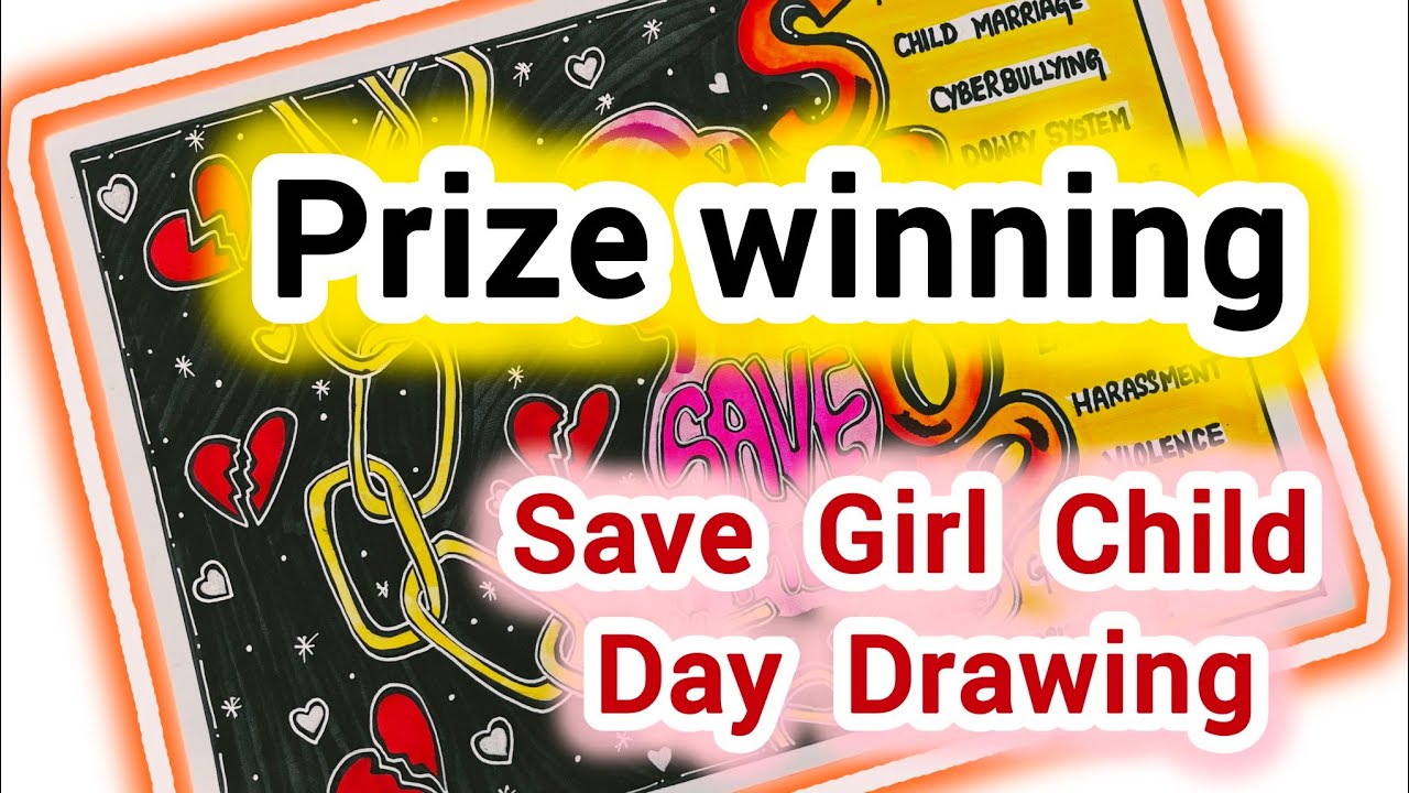 Girl Child Day Drawing | Beti Bachao Beti Padhao Poster | Girl Child Rights Poster | Save Girl