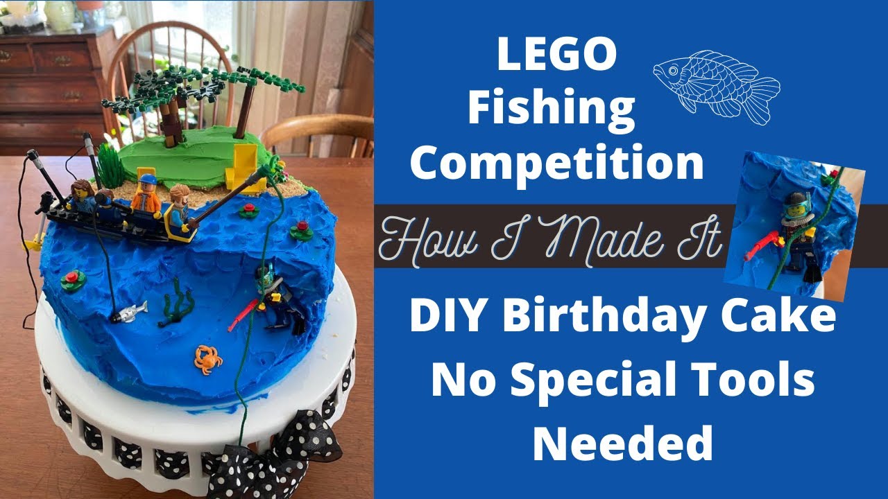 How To Make A LEGO Fishing Cake | DIY No Special Tools Needed