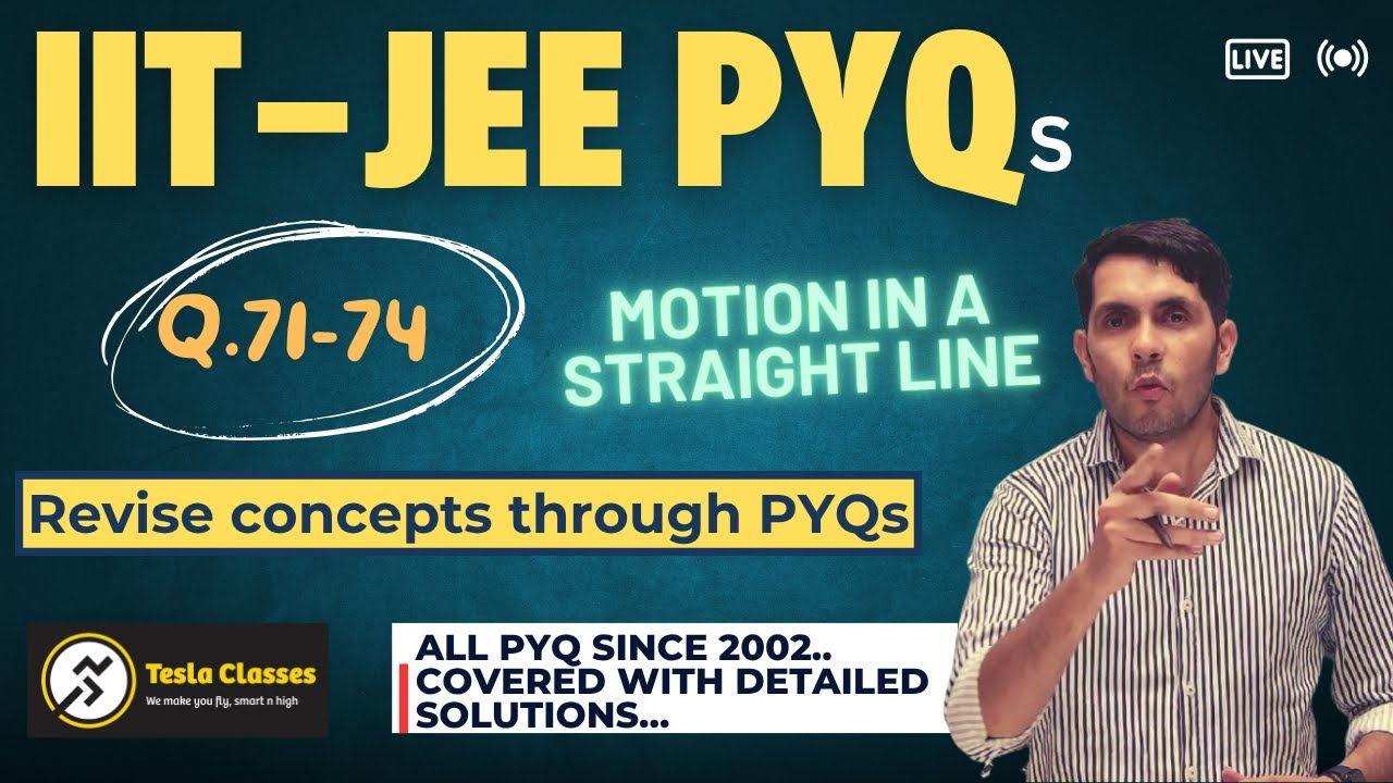 IIT JEE PYQs Q.71-74 Motion in a straight line JEE Mains JEE Advanced NEET CBSE Boards Tesla Classes
