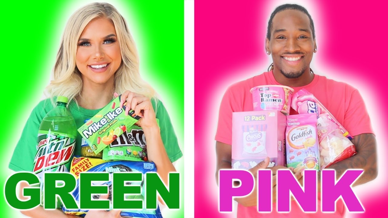 Eating Only ONE Color Of Food For 24 Hours! (Rainbow Food Challenge)