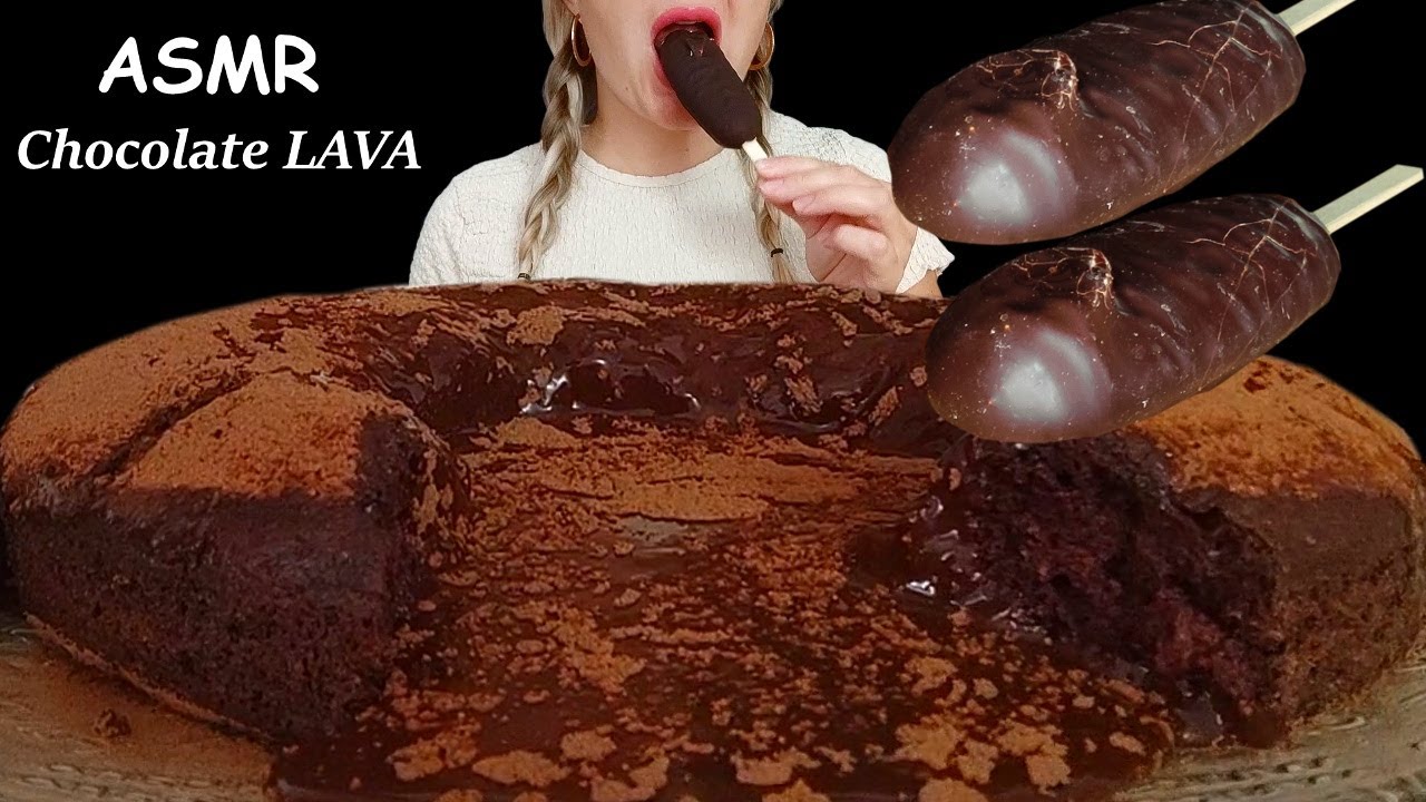 CHOCOLATE BROWNIE LAVA MUKBANG | Eating sounds