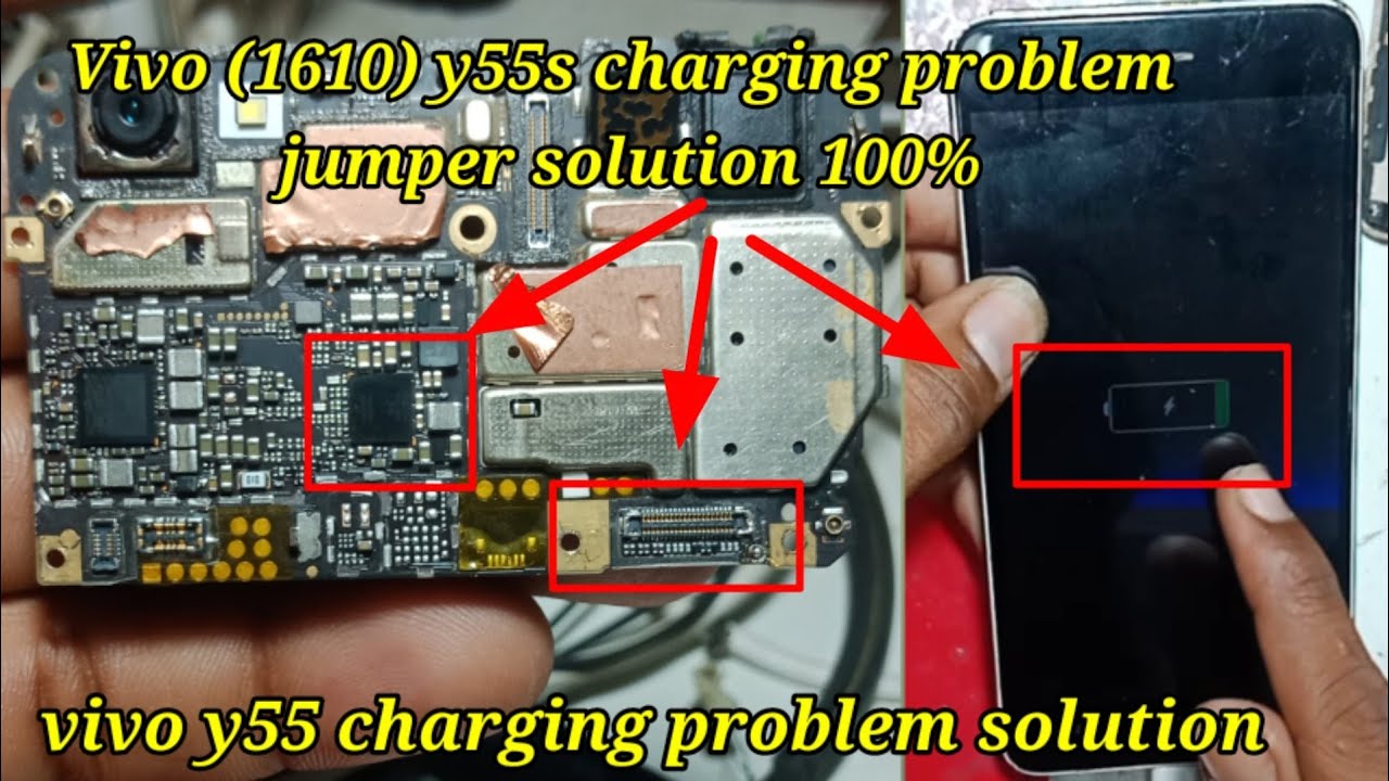 Vivo Y55s  charging problem jumper solution 100% /vivo 1610 charging jumper solution / vivo charging