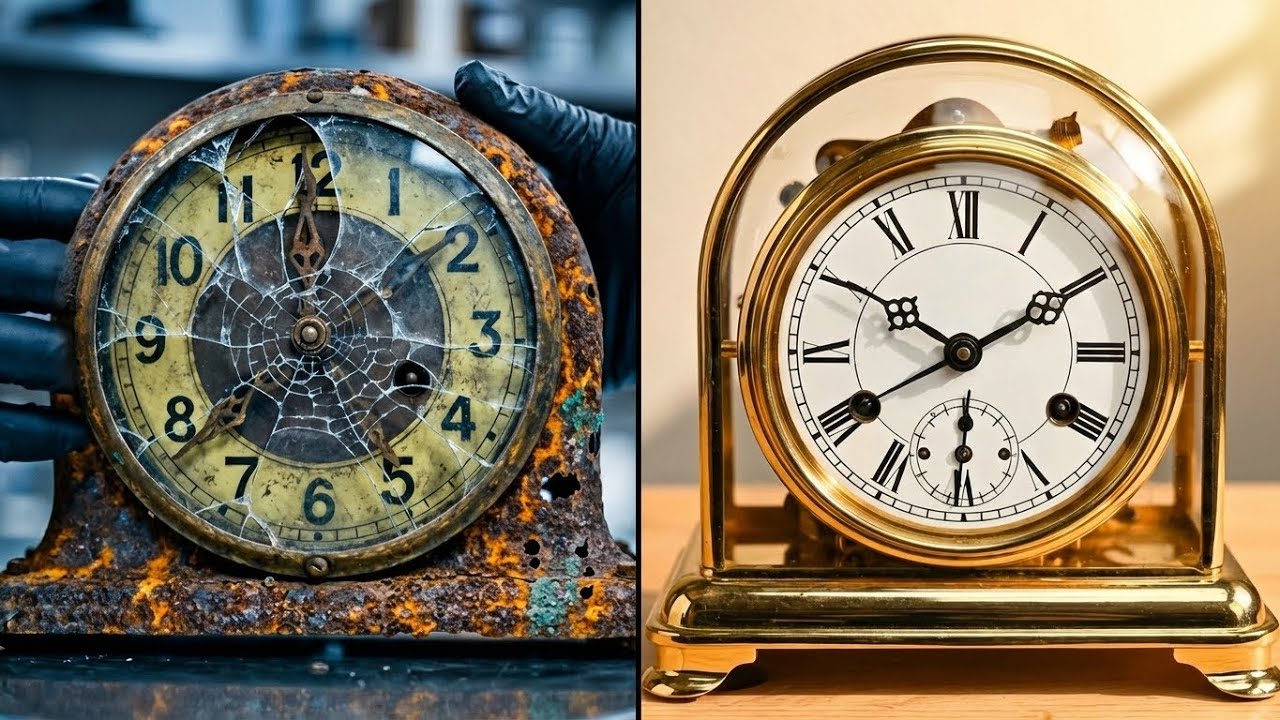 Restoration of an Antique Radium Clock | Full ASMR Restoration Process (Start to Finish)