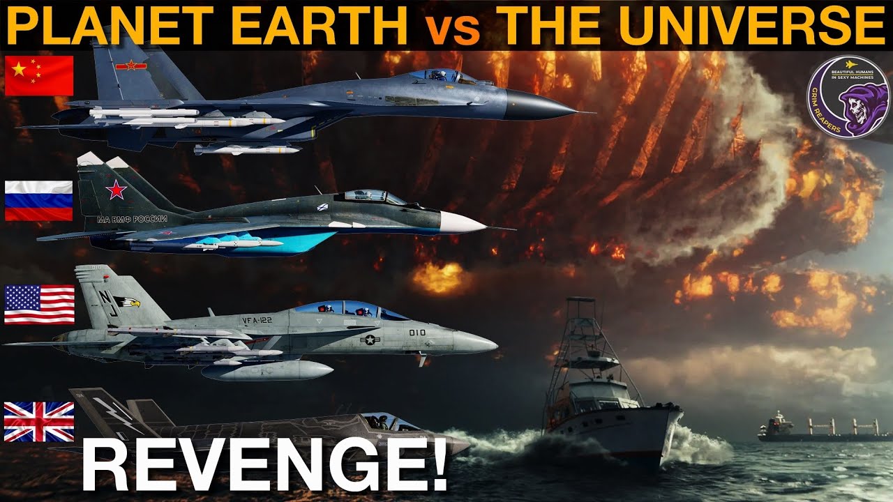 REVENGE 2025: Авианосные группы США, Великобритании, Китая и России против вторжения пришельцев! ...