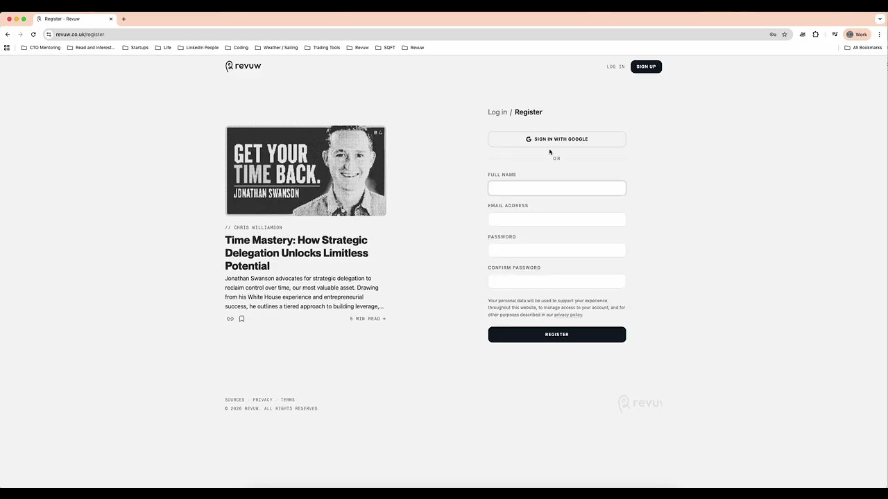 Revuw - Google Auth Demo video