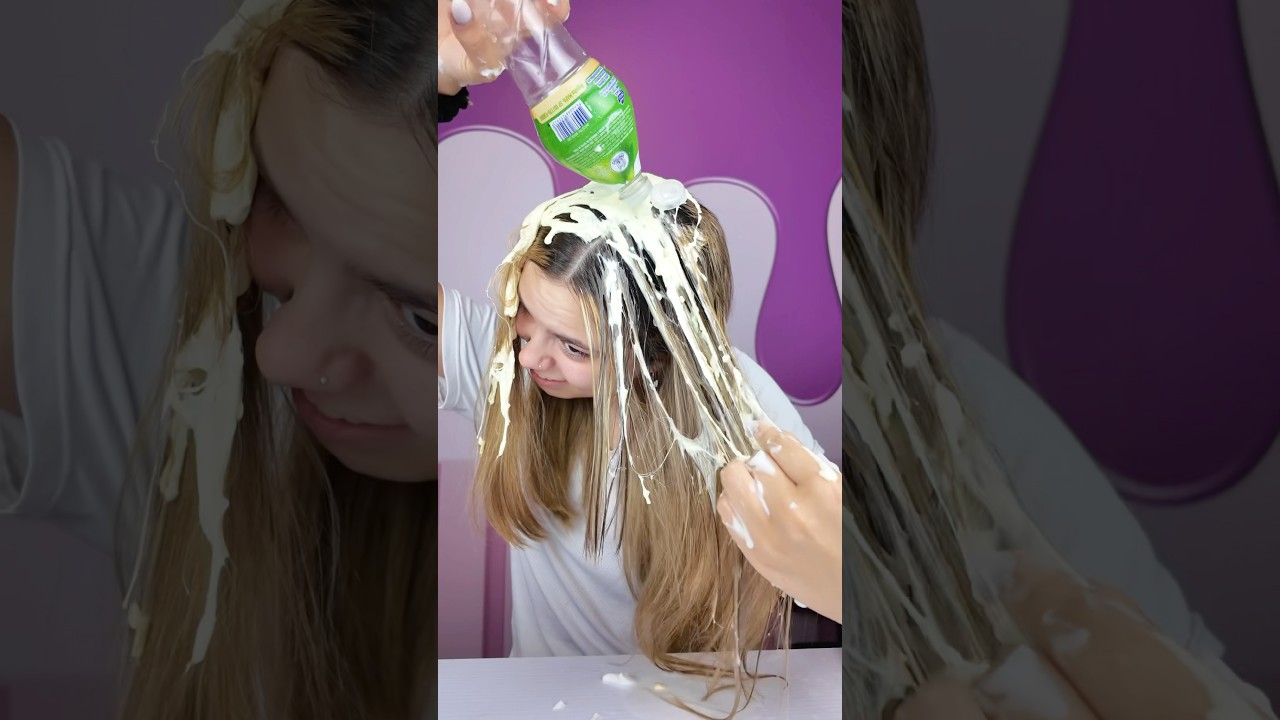 o meu cabelo&hellip; 😭 #slime