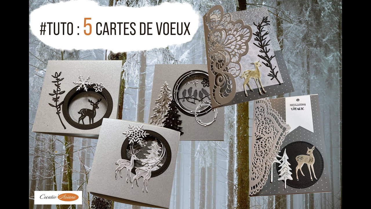 #Tuto : 5 cartes de voeux en scrapbooking thème hiver en douceur