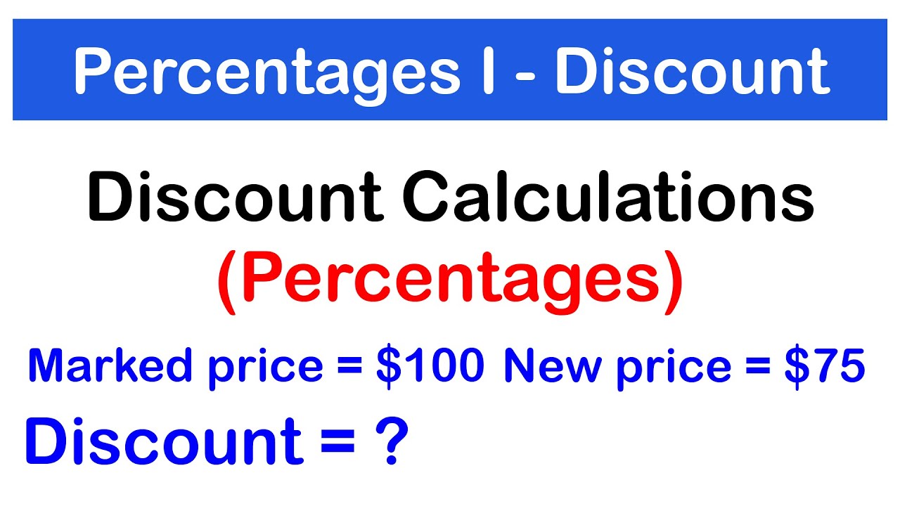 Percentages 1 - How to calculate Discount, Discount Rate, Original and New price | SHS 2 CORE MATH
