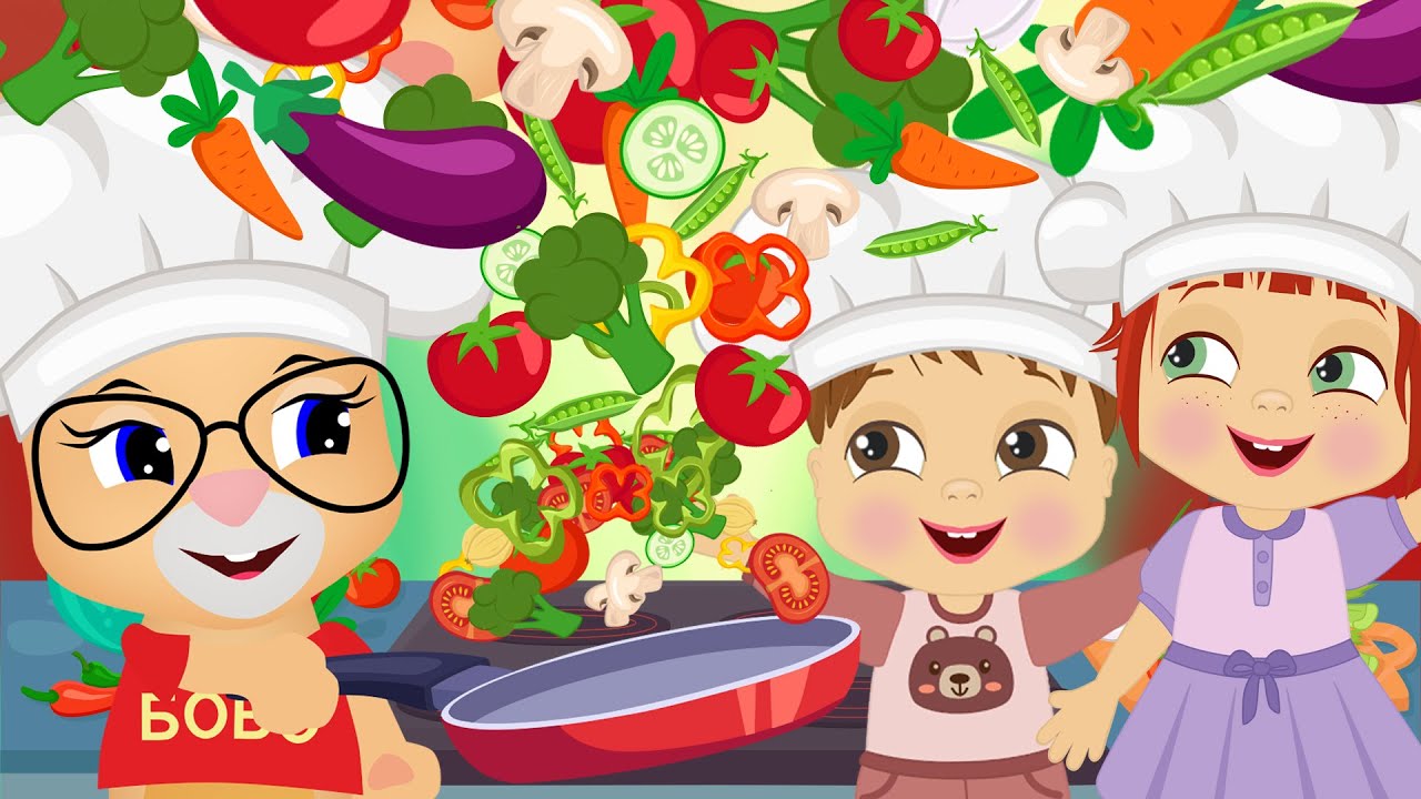 👩&zwj;🍳 ПОВАРА - кролик БОБО 🐰 Веселая песенка про еду🍎