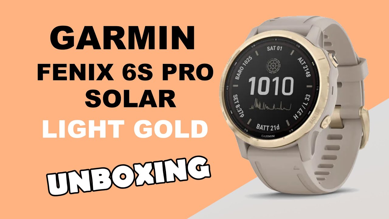 Garmin Fenix 6S Pro Solar Light Gold Unboxing HD (010-02409-11)