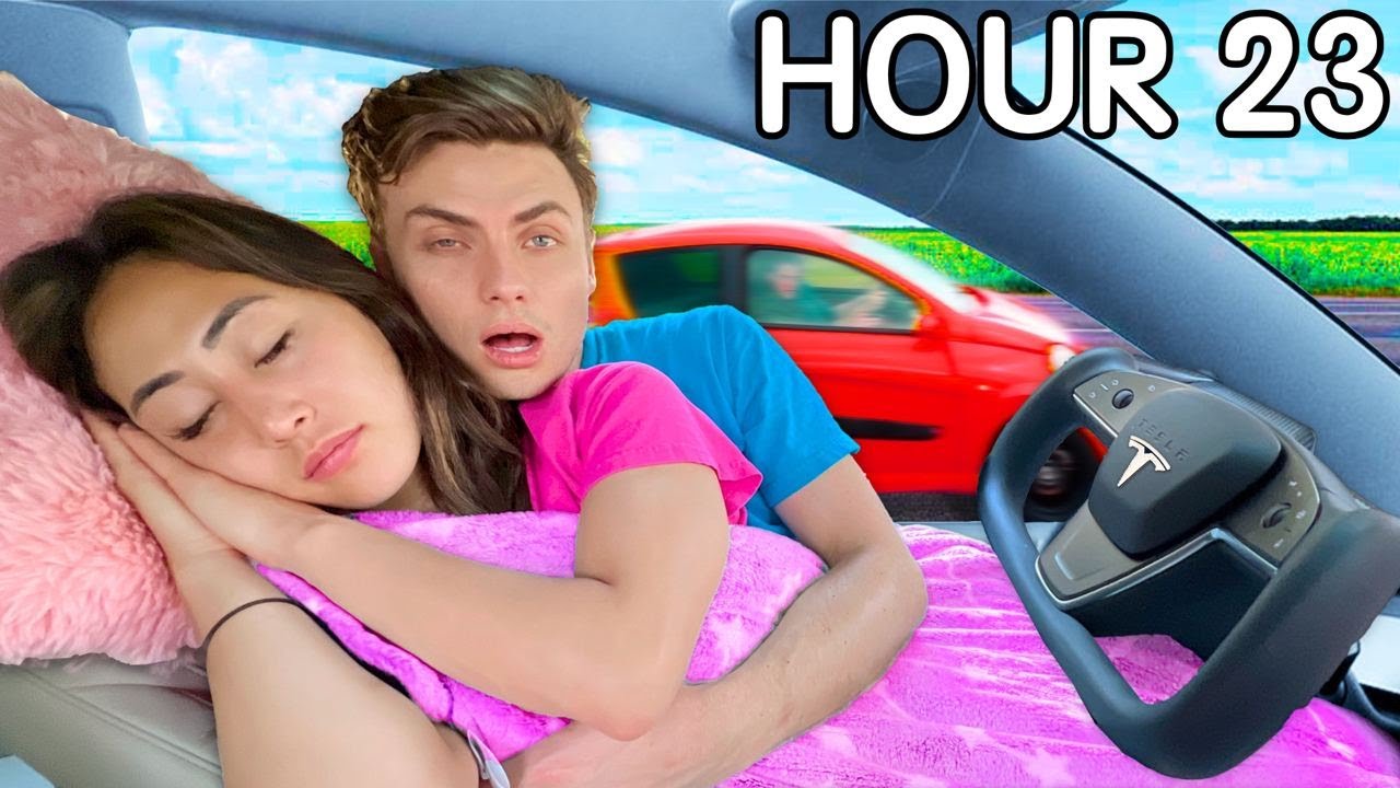 WE Survived 24 hours in my Tesla!!