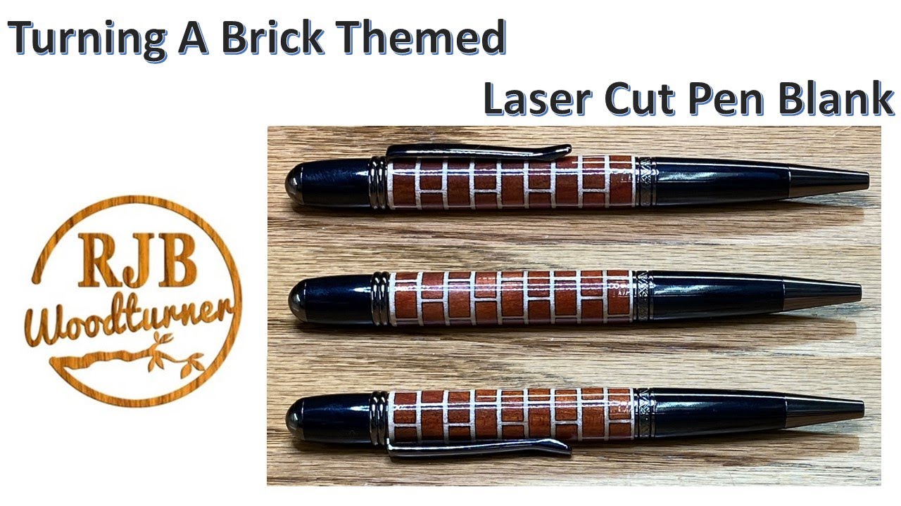 Turning A Brick Themed Laser Cut Pen Blank