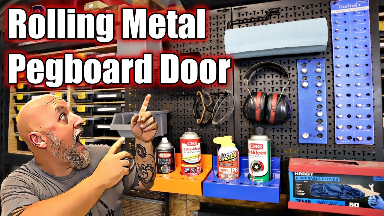 Rolling Metal Pegboard Storage