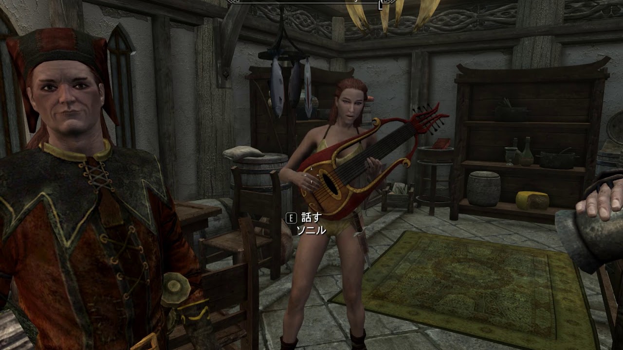 SkyrimSE_メルセルとシセロ、自宅にて。