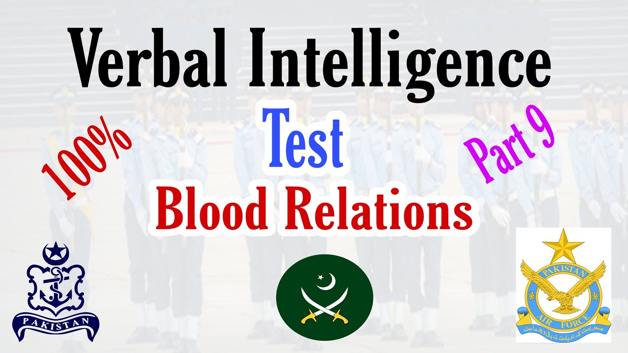 Verbal Intelligence Test Blood Relation Questions | Verbal Intelligence Test Pak Navy/Army/PAF
