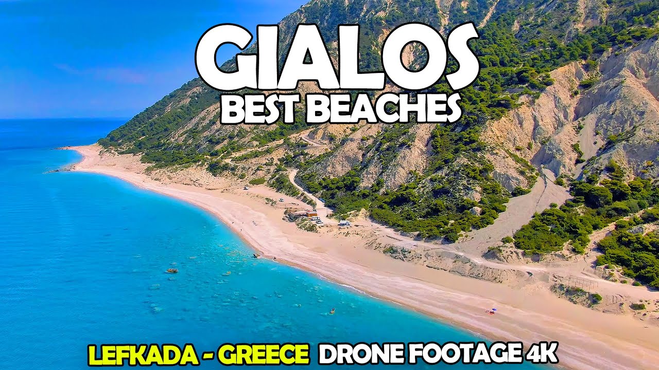 Gialos Beach Lefkada Best Beaches Greece Drone  Footage 4K