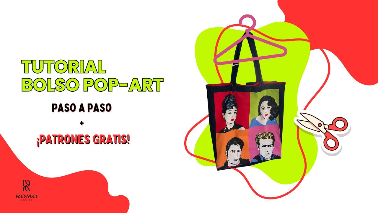 BOLSO POP-ART + PATRONES GRATIS - TUTORIAL PASO A PASO 🧵♻️