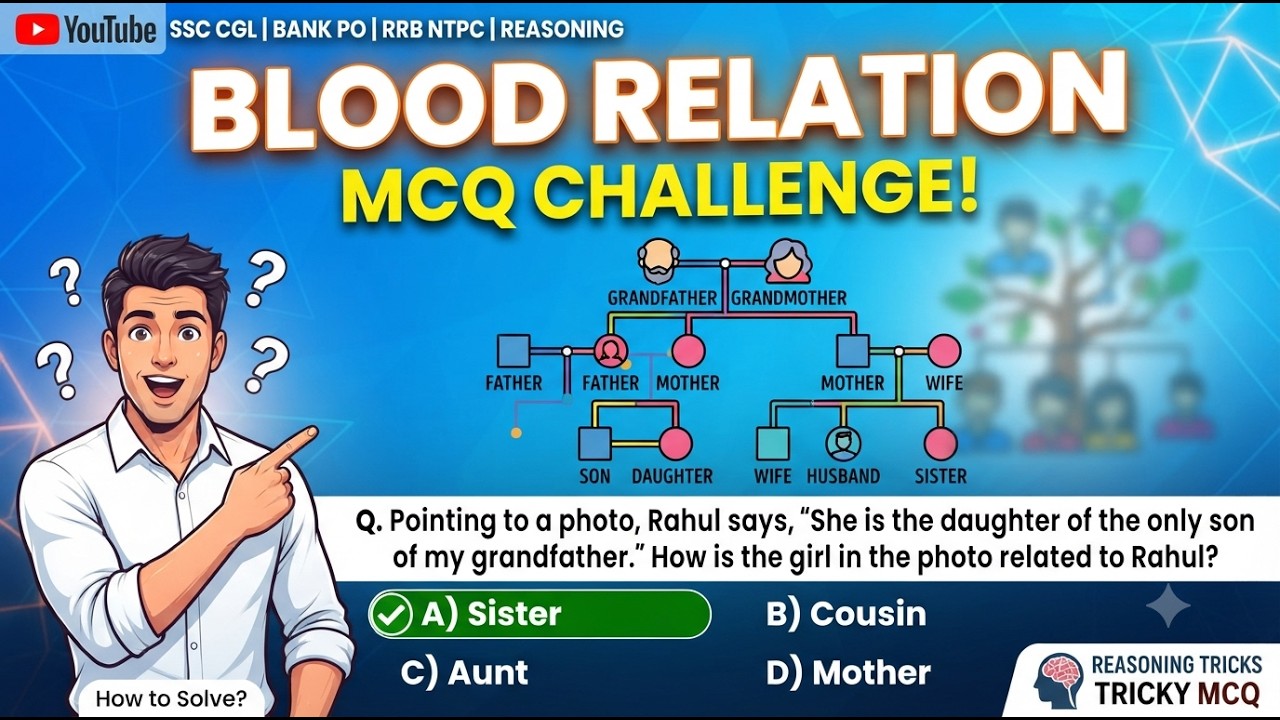Blood Relation MCQ's | OISF | Dist Police | Reasoning Practice | #oisf #police #reasoning #live
