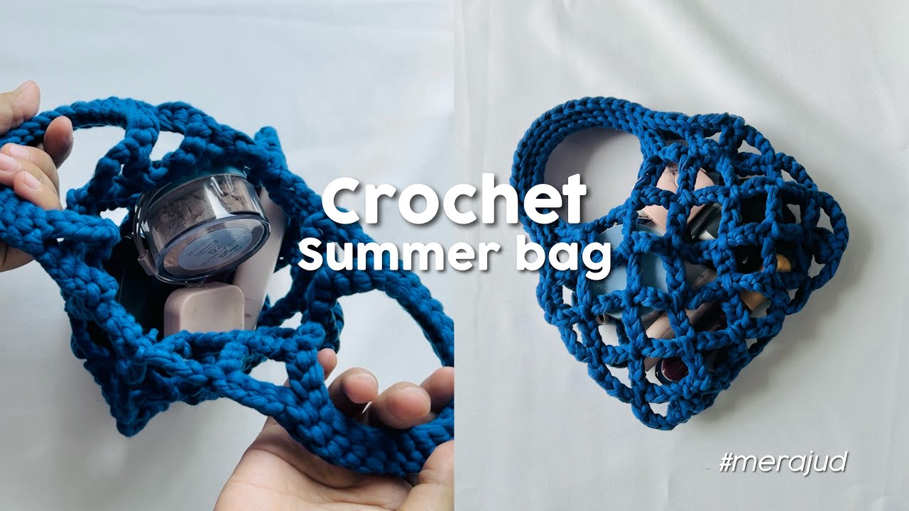 Crochet summer bag / net bag 🧶🎀 | merajut tas jaring
