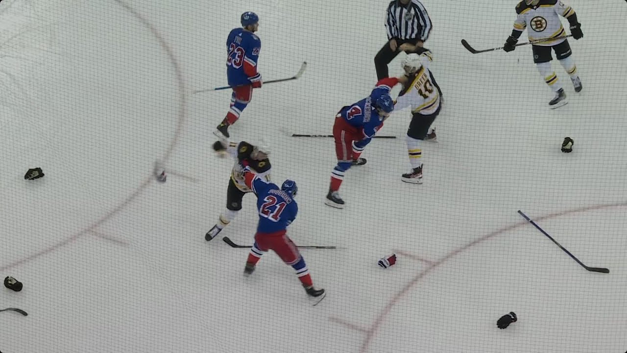 A.J. Greer fights Braden Schneider, Trent Frederic fights Barclay Goodrow 11/3/22