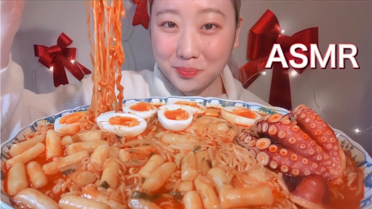 ASMR ラッポッキ  Rappokki 라볶이【咀嚼音/Mukbang/Eating Sounds】