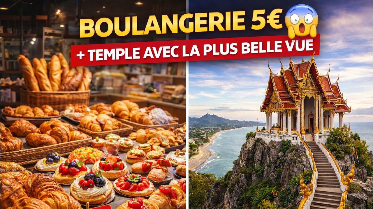🇹🇭 Hua hin #7 : Boulangerie incroyable, temple avec singes et marché de fruits de mer pas cher