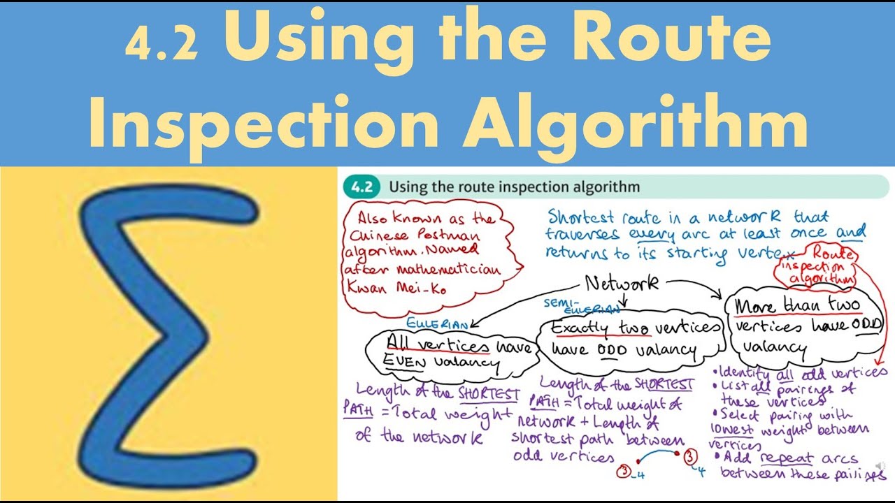 4.2 Using the route inspection algorithm (DECISION 1 - Chapter 4: Route inspection)