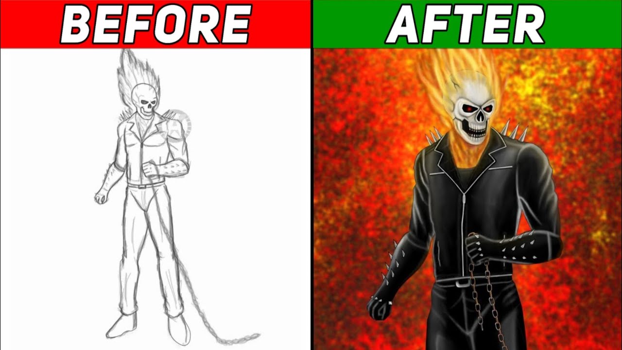 Drawing: Ghost Rider || Marvel Drawing