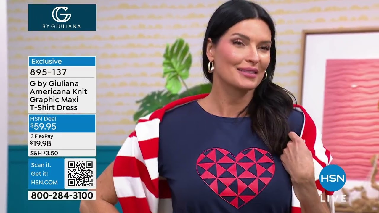 G by Giuliana Americana Knit Graphic Maxi TShirt Dress