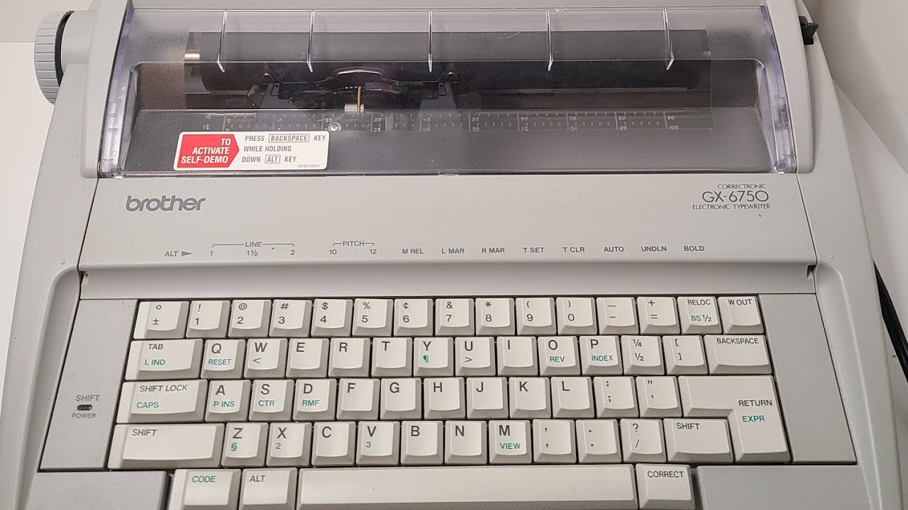 Brother GX-6750 Electronic Typewriter Daisy Wheel Ribbon TEST