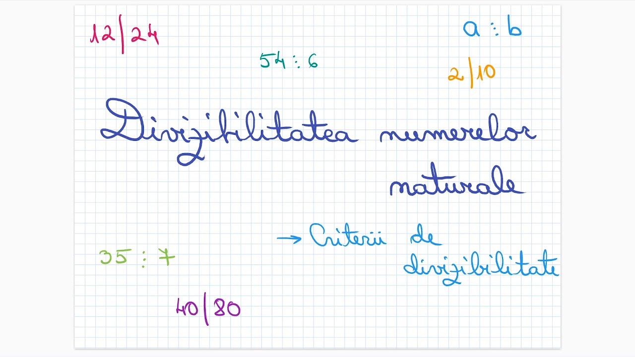Divizibilitatea numerelor naturale: criterii de divizibilitate - Clasa a VI-a